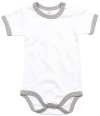 BZ19 BabyBugz Baby Ringer Bodysuit White / heather Marl colour image